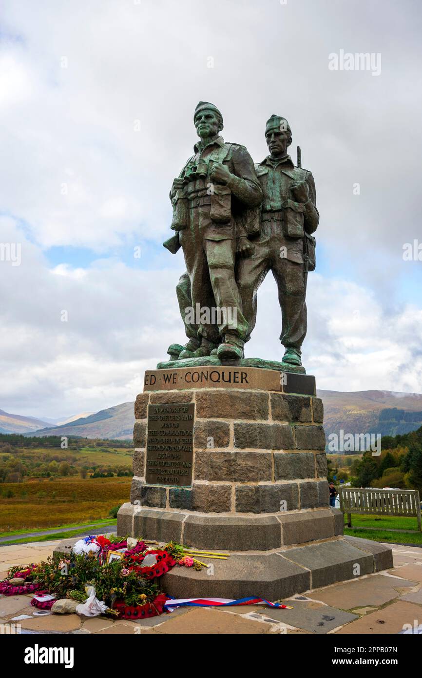 Il Commando Memorial vicino a Fort William onora i commando d'élite della seconda guerra mondiale che si sono addestrati nelle Highlands scozzesi. Foto Stock