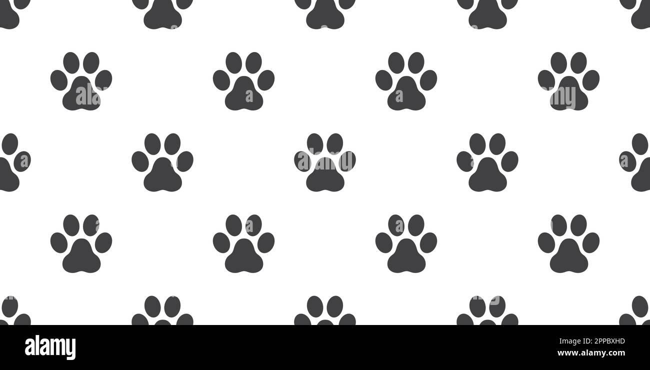 Dog Paw Seamless Pattern vettore Cat Paw footprint sfondo isolato sfondo carta da parati Illustrazione Vettoriale