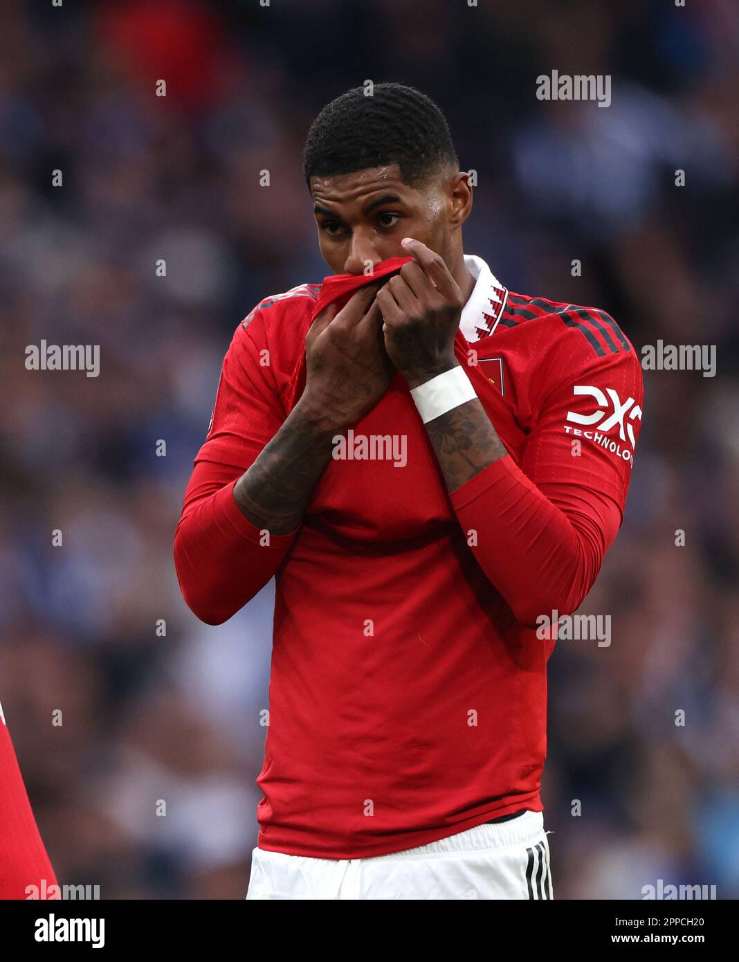 Londra, Regno Unito. 23rd Apr, 2023. Marcus Rashford (MU) alla semifinale di Emirates fa Cup Brighton & Hove Albion contro Manchester United, partita al Wembley Stadium, Londra, Regno Unito, il 23rd aprile 2023. Credit: Paul Marriott/Alamy Live News Foto Stock