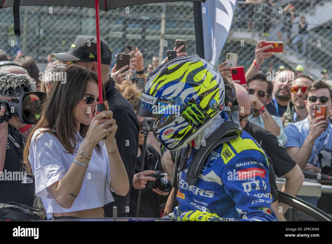 Monza, Italia. 23rd Apr, 2023. Monza, Monza, Italia, 23 aprile 2023, Francesca Sofia Novello, Valentino Rossi - GT World Challenge Monza 2023 durante Fanatec GT World Challenge Europe Powered by AWS - 2023 MONZA - Grand Tourism Credit: Live Media Publishing Group/Alamy Live News Foto Stock