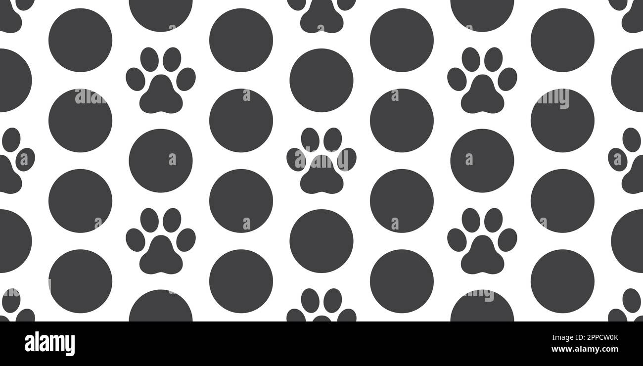 Dog Paw senza cuciture modello vettoriale stampa piedi Cat Paw isolato polka punto sfondo sfondo sfondo sfondo sfondo Illustrazione Vettoriale