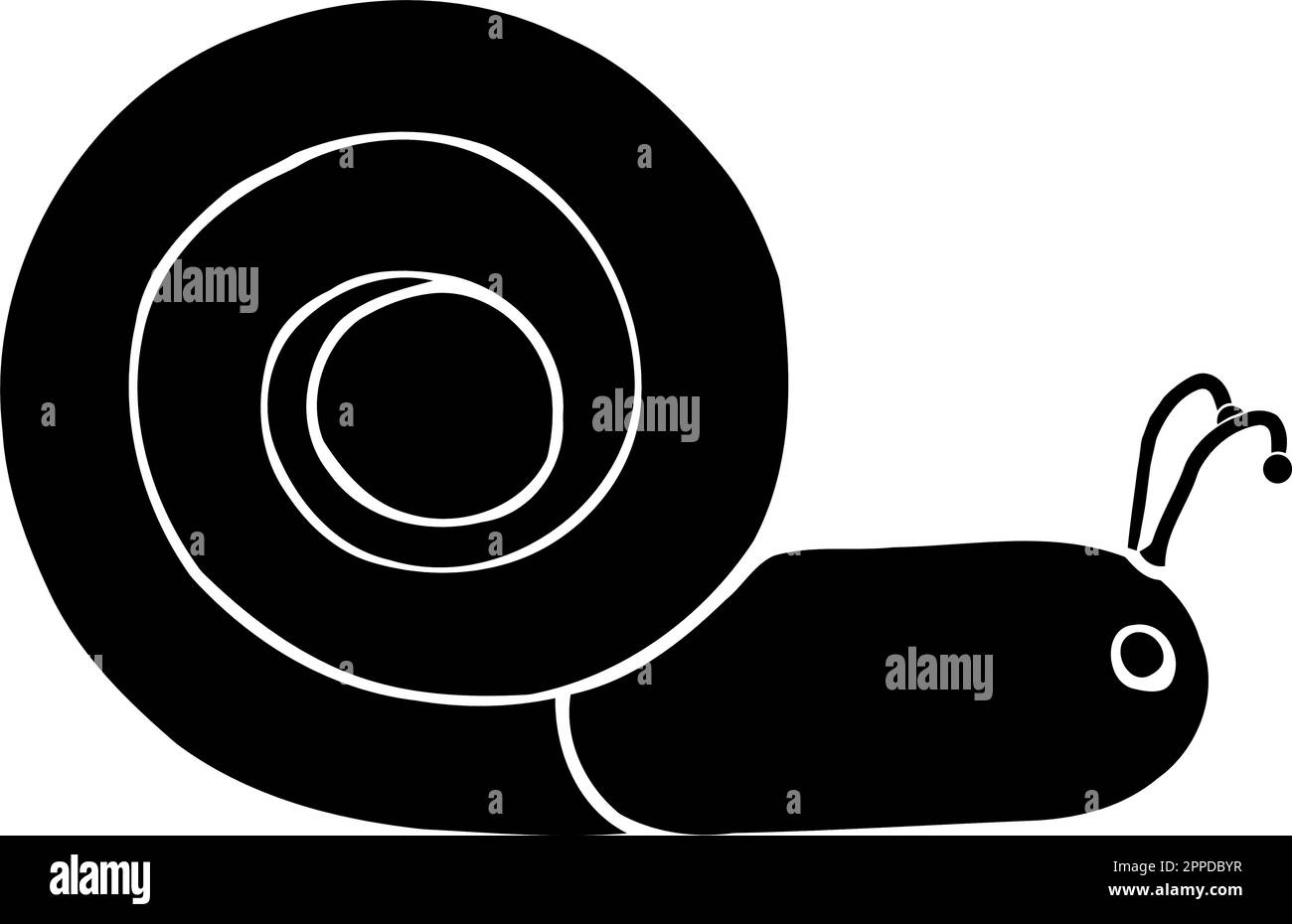 silhouette di lumaca cartoon Illustrazione Vettoriale