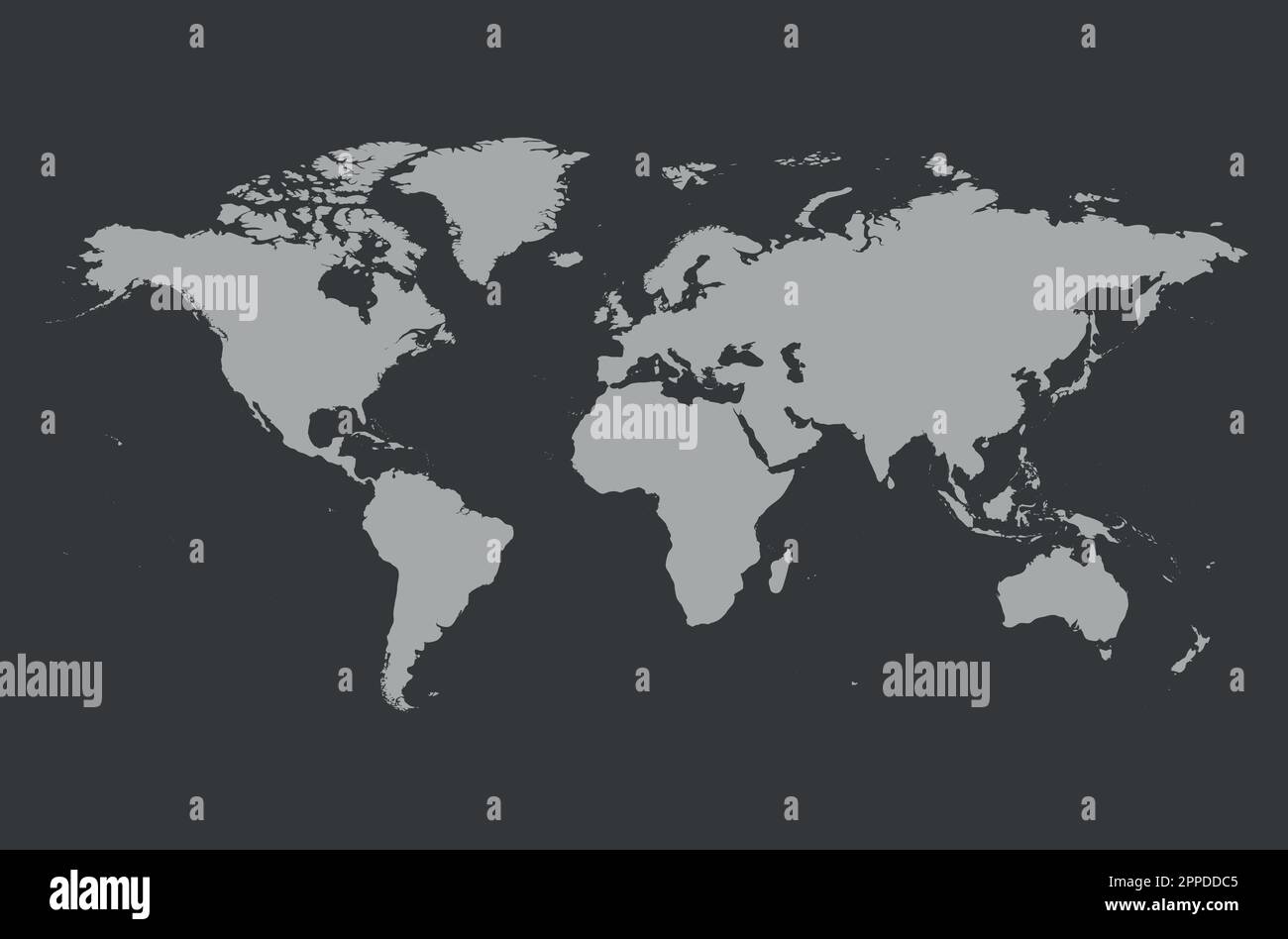 Mappa del mondo - la silhouette dei continenti sul pianeta Terra, illustrazione vettoriale Illustrazione Vettoriale