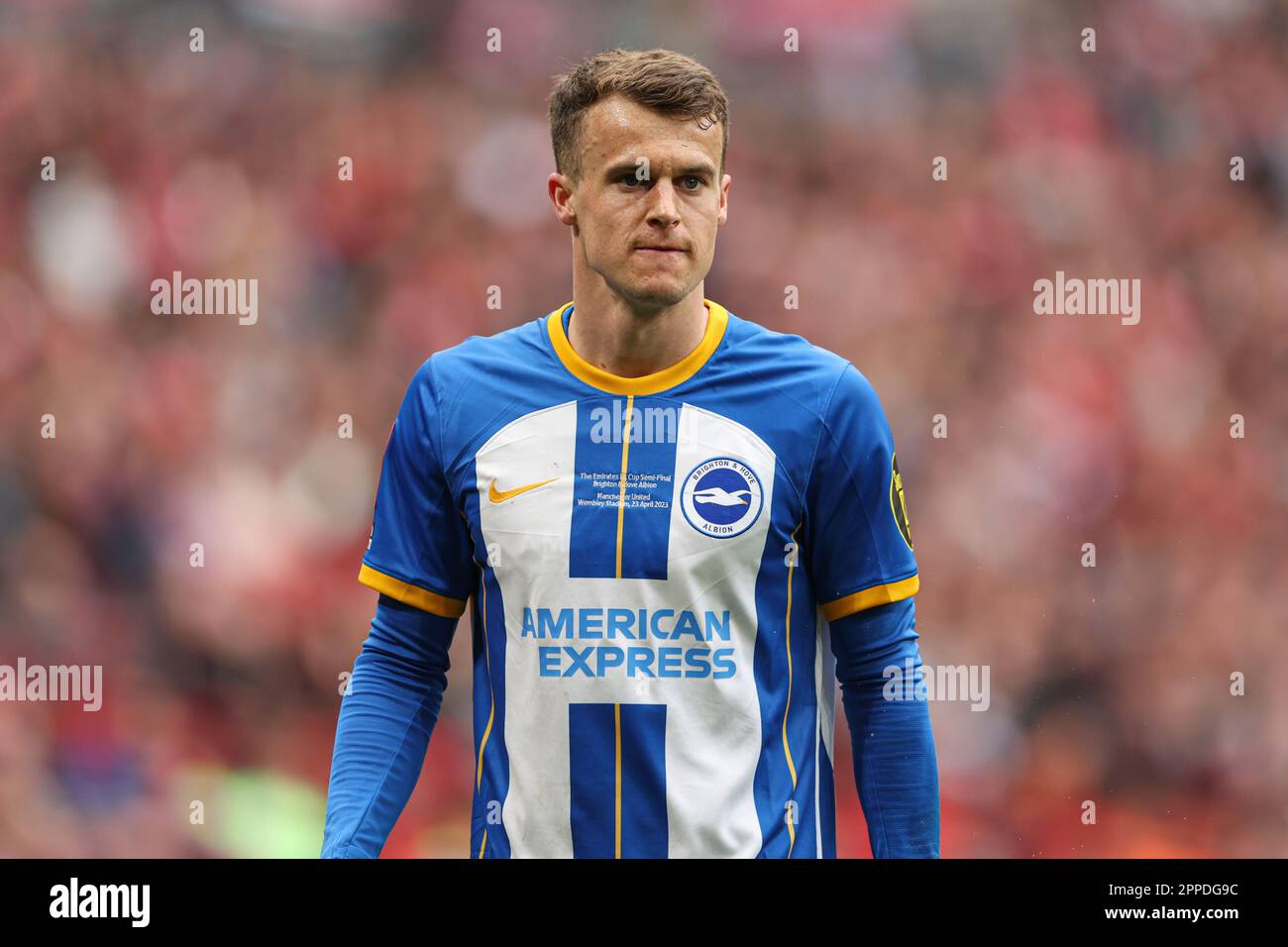Londra, Regno Unito. 23rd Apr, 2023. Solly March di Brighton e Hove Albion in azione durante la partita della fa Cup al Wembley Stadium, Londra. Il credito dell'immagine dovrebbe essere: Kieran Cleeves/Sportimage Credit: Sportimage Ltd/Alamy Live News Foto Stock