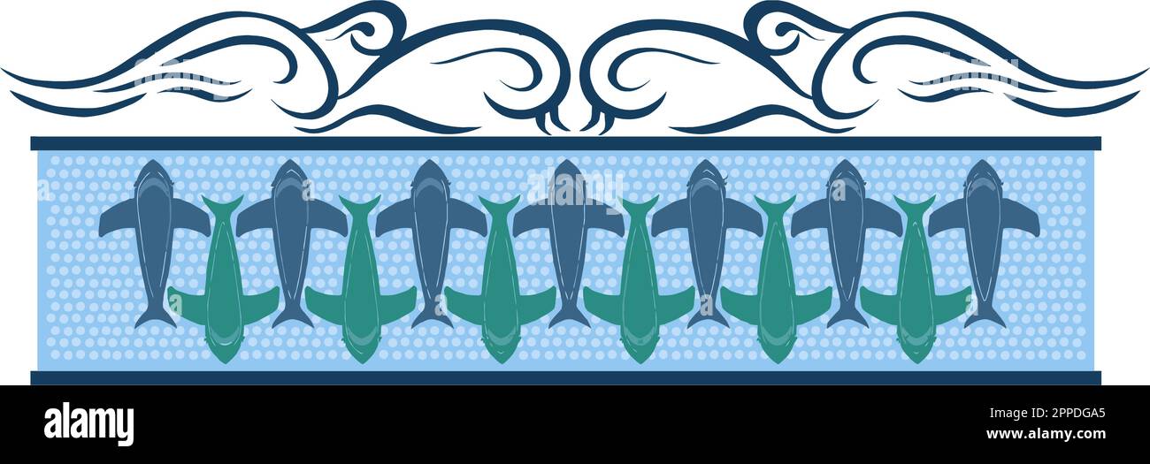design orizzontale con onde Illustrazione Vettoriale
