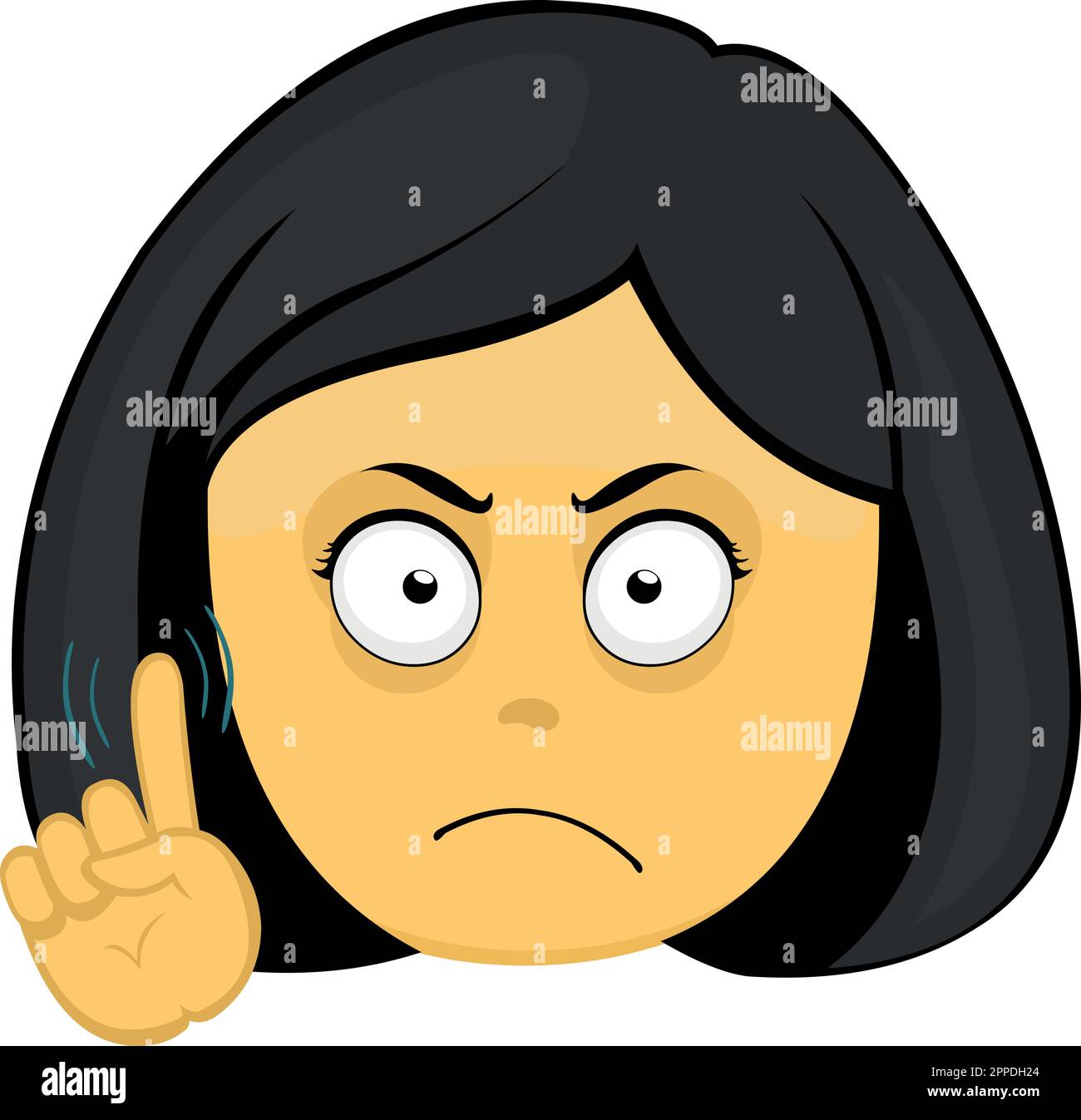 illustrazione vettoriale donna emoticon cartoon giallo che dice di no con la mano Illustrazione Vettoriale