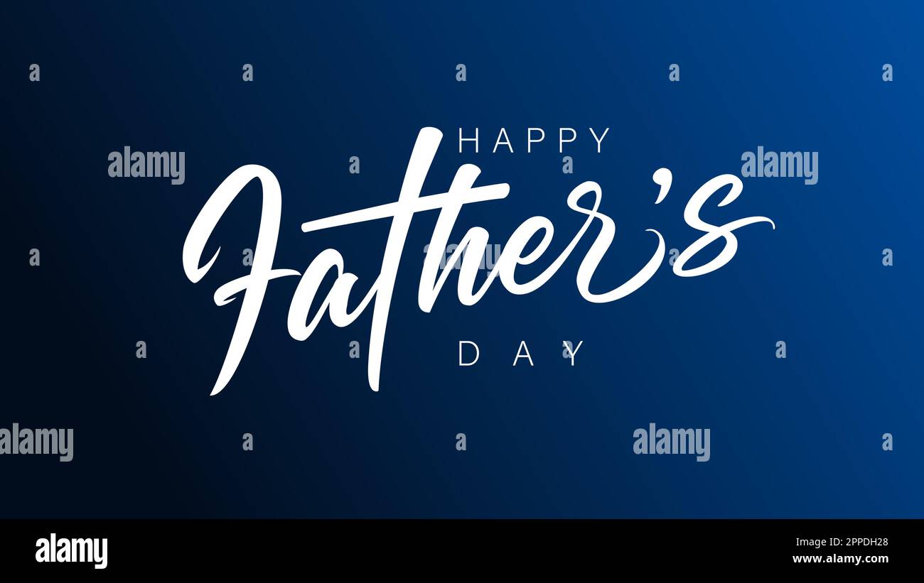 Diapositiva web di calligrafia del giorno dei Padri felici. Auguri con testo scritto a mano per il banner del Father's Day o il design della t-shirt. Illustrazione vettoriale Illustrazione Vettoriale