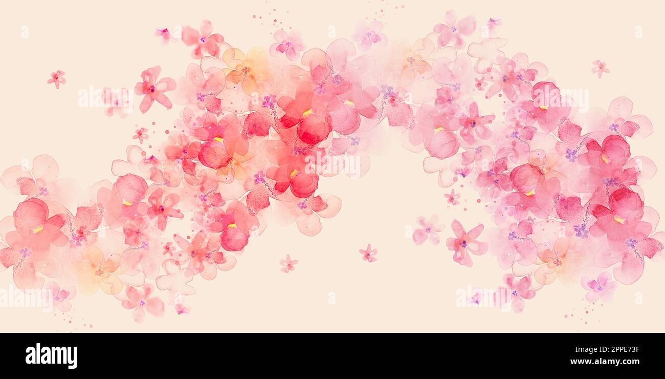 Acquerello sfondo illustrazioni in vari colori. Illustrazione JPG. Foto Stock