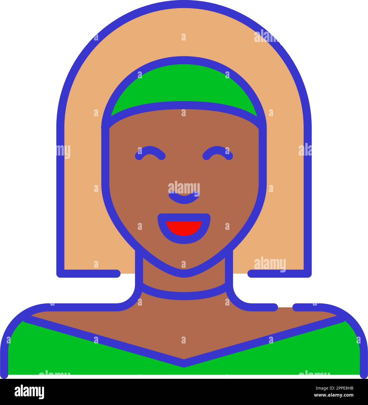 cartone animato di capelli lisci