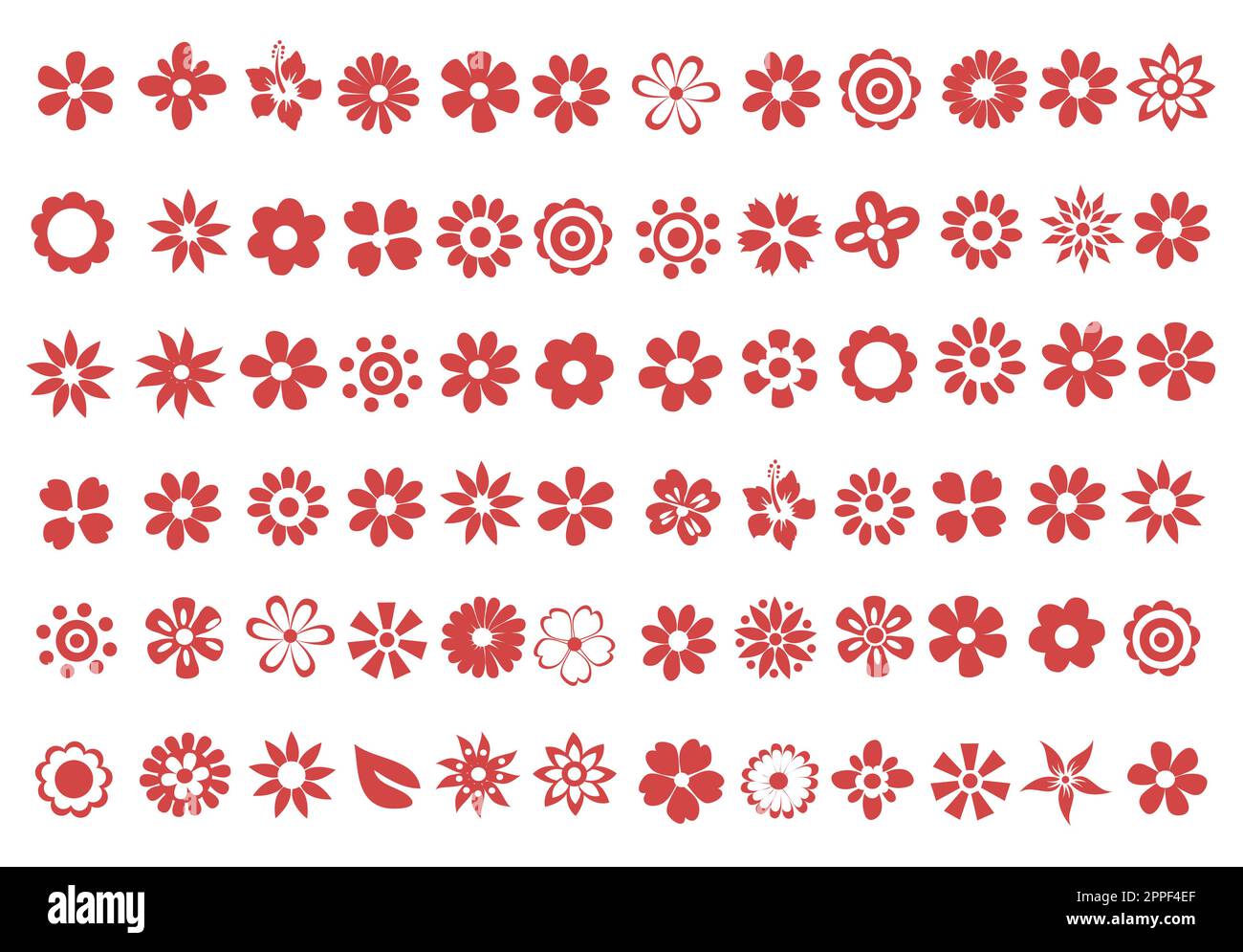 Sagome di vettore semplice fiori Illustrazione Vettoriale