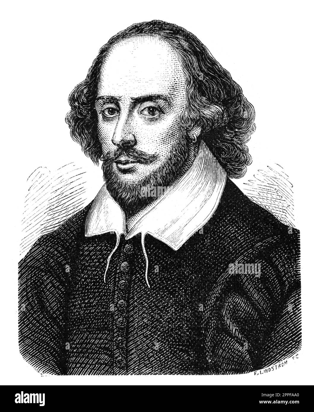 William Shakespeare (1564-1616) è stato un drammaturgo, poeta e attore inglese. Incisione dalla rivista forr och Nu, 1876. Foto Stock