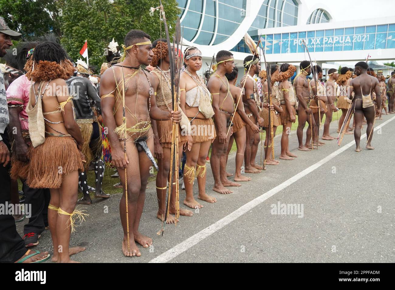 Suku Marind, Kabupaten Merauke, Papua Selatan, Indonesia Foto Stock