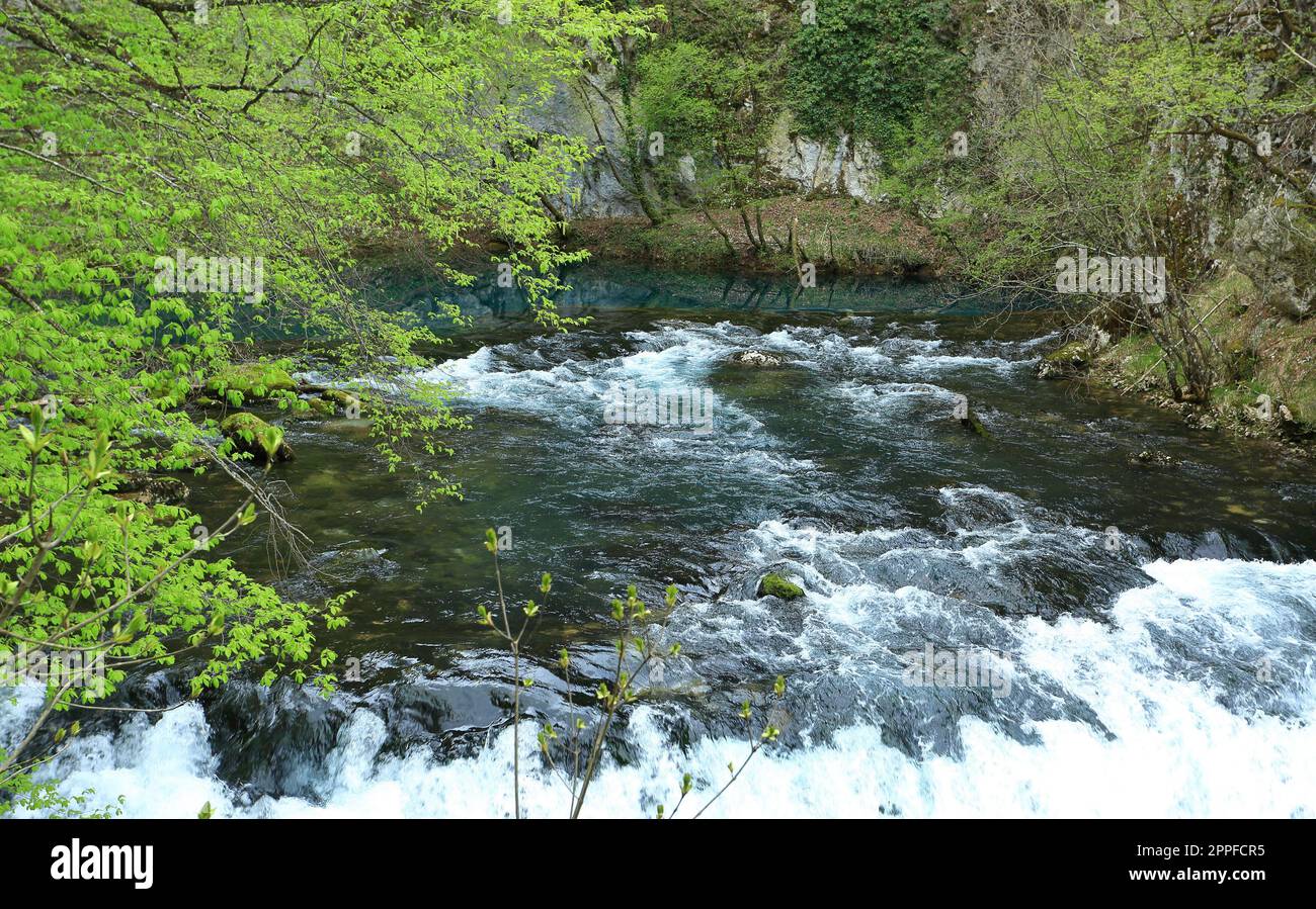 Fonte del fiume una, Croazia Foto Stock