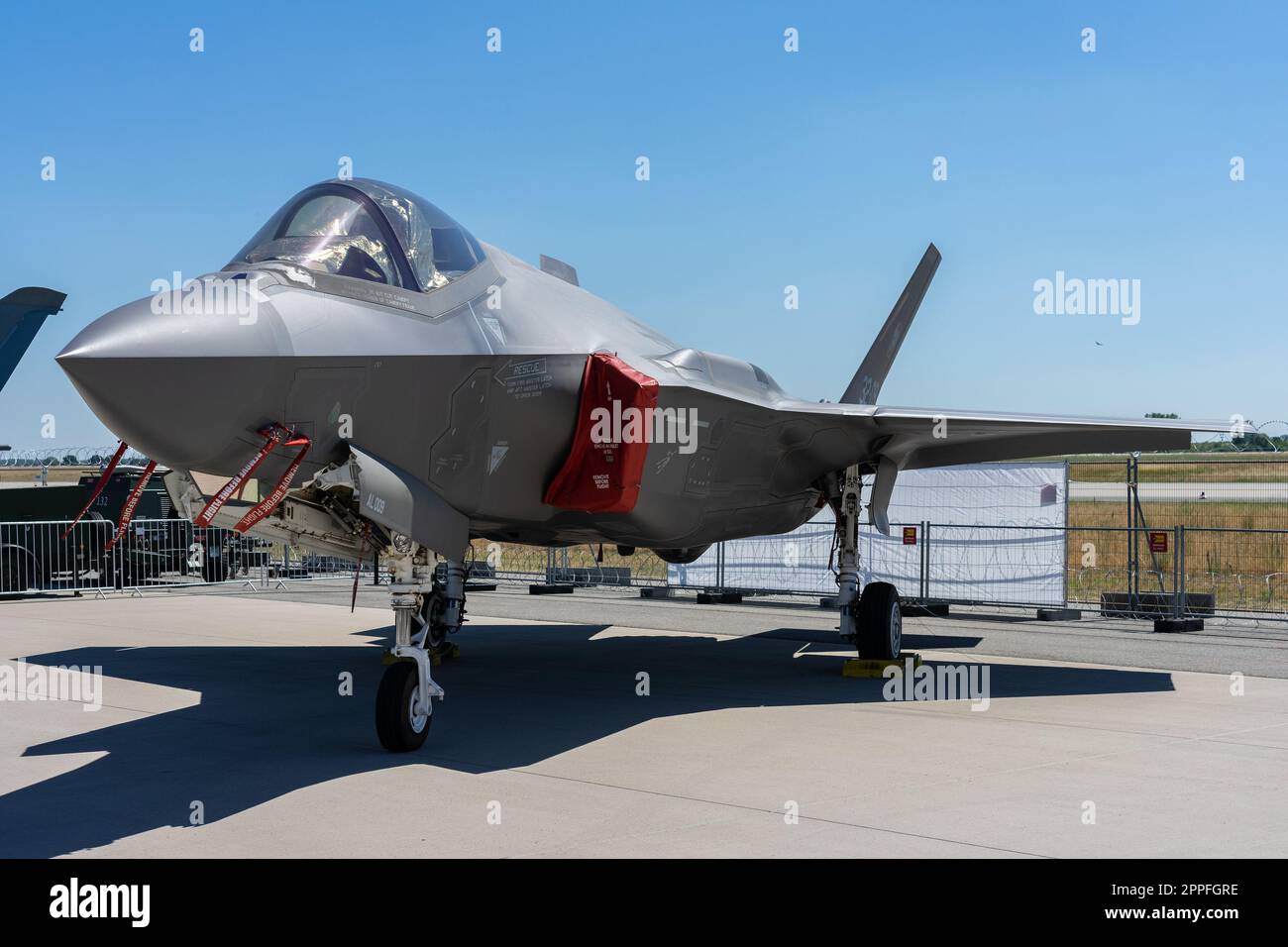 BERLINO, GERMANIA - 23 GIUGNO 2022: Caccia multirole stealth Lockheed Martin F-35 Lightning II. Mostra Ila Berlin Air Show 2022 Foto Stock
