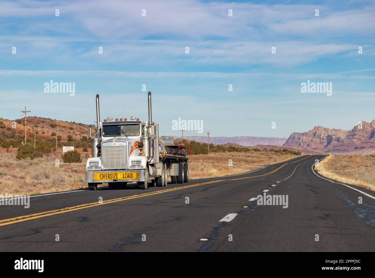 Camion in Arizona, Stati Uniti Route 89 Foto Stock