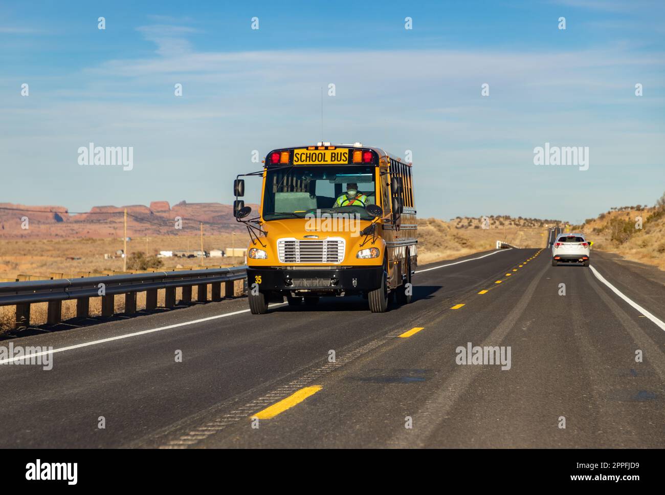 American Yellow Schoolbus - Arizona Foto Stock