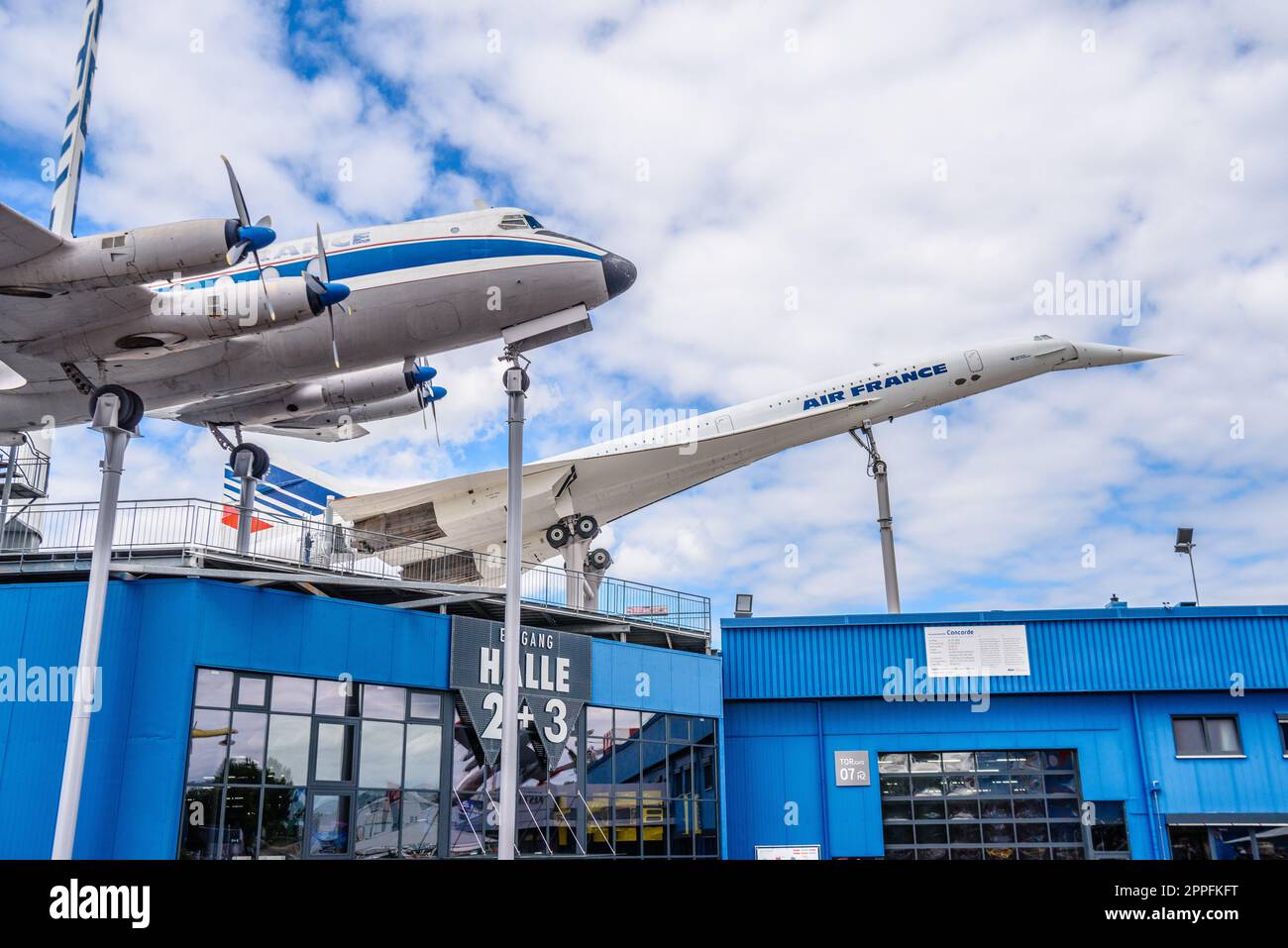 SINSHEIM, GERMANIA - mai 2022: Concorde F-BVFB and Hunting Percival P.66 Pembroke Foto Stock