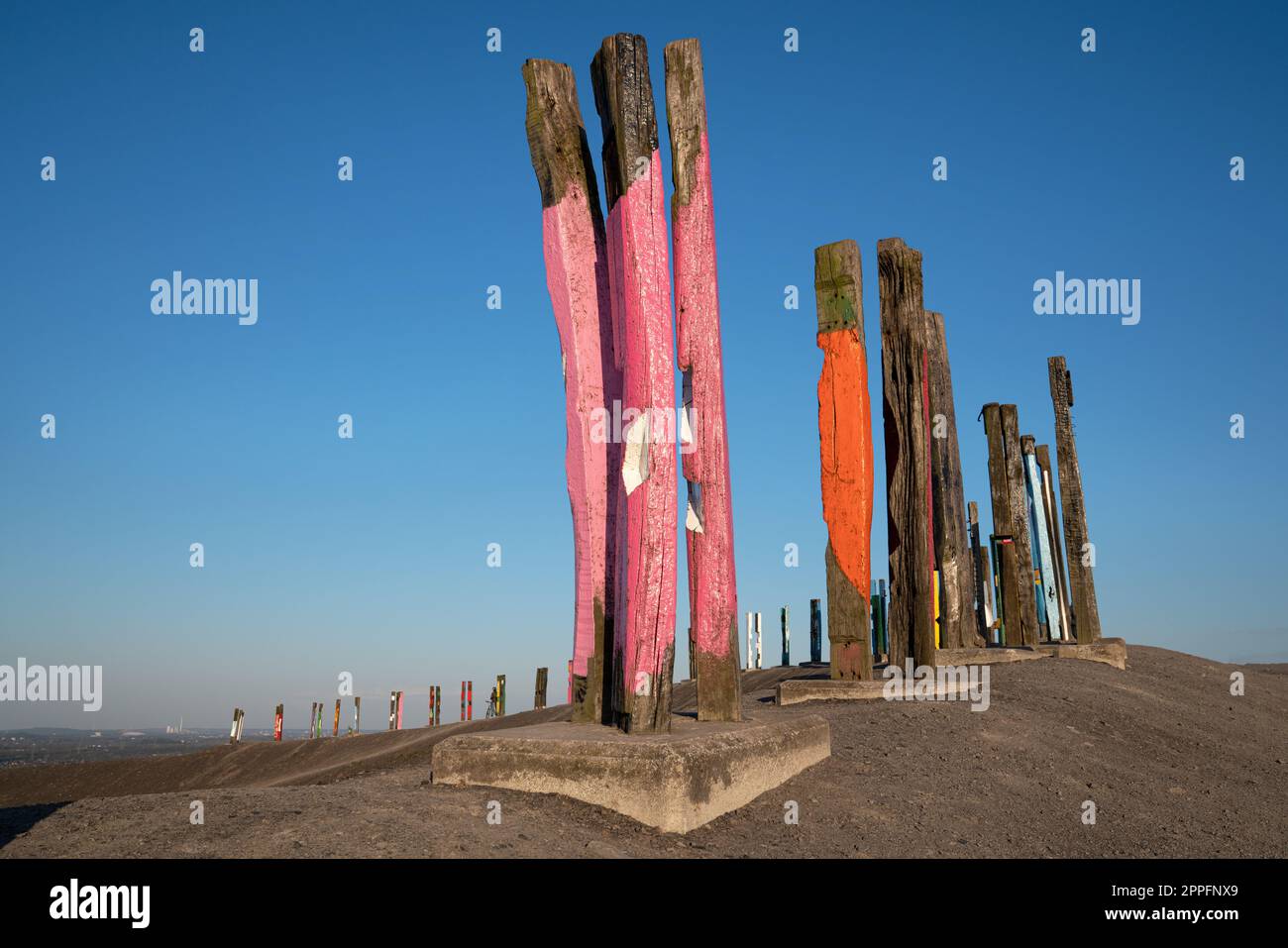 Landmark Totems, Haniel Tip, Bottrop, Germania Foto Stock