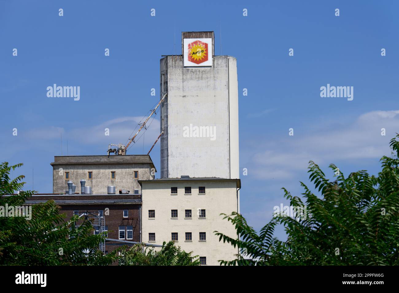 edificio storico del mulino aurora una volta uno dei più grandi mulini di farina d'europa Foto Stock