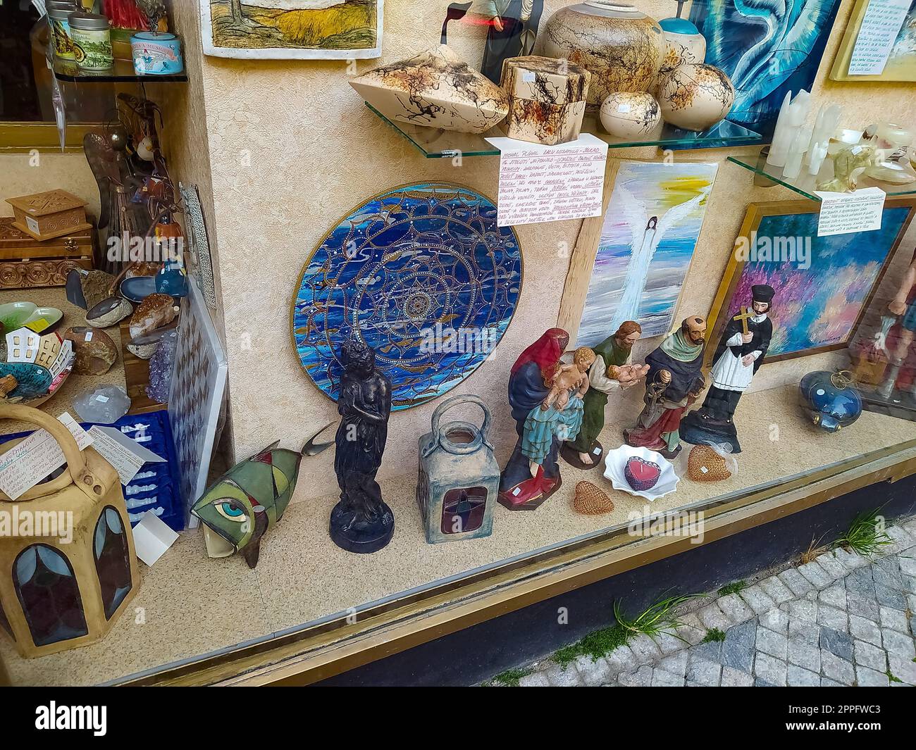 Negozio di souvenir ceco a Praga, in ceco Foto Stock