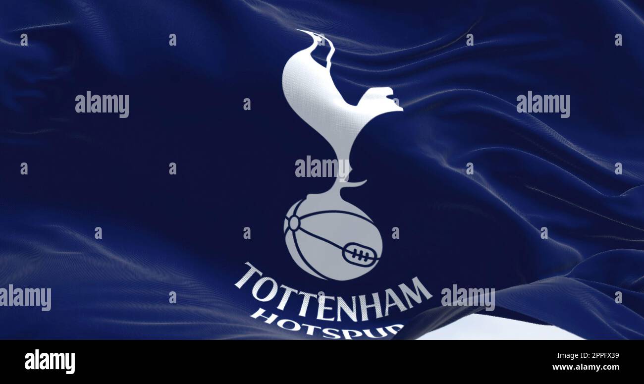 Sfondo in tessuto con la bandiera Tottenham Hotspur Foto Stock