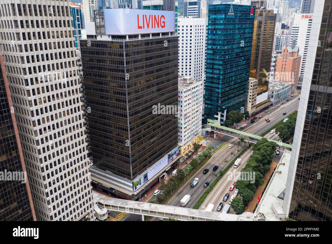 WAN Chai, Hong Kong 07 gennaio 2021: Vista dall'alto della città di Hong Kong Foto Stock