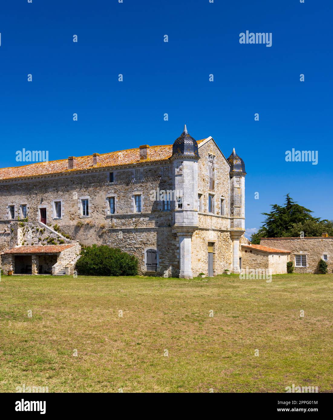 Abbaye de Lieu Dieu, Jard sur Mer, Pays de la Loire, Francia Foto Stock