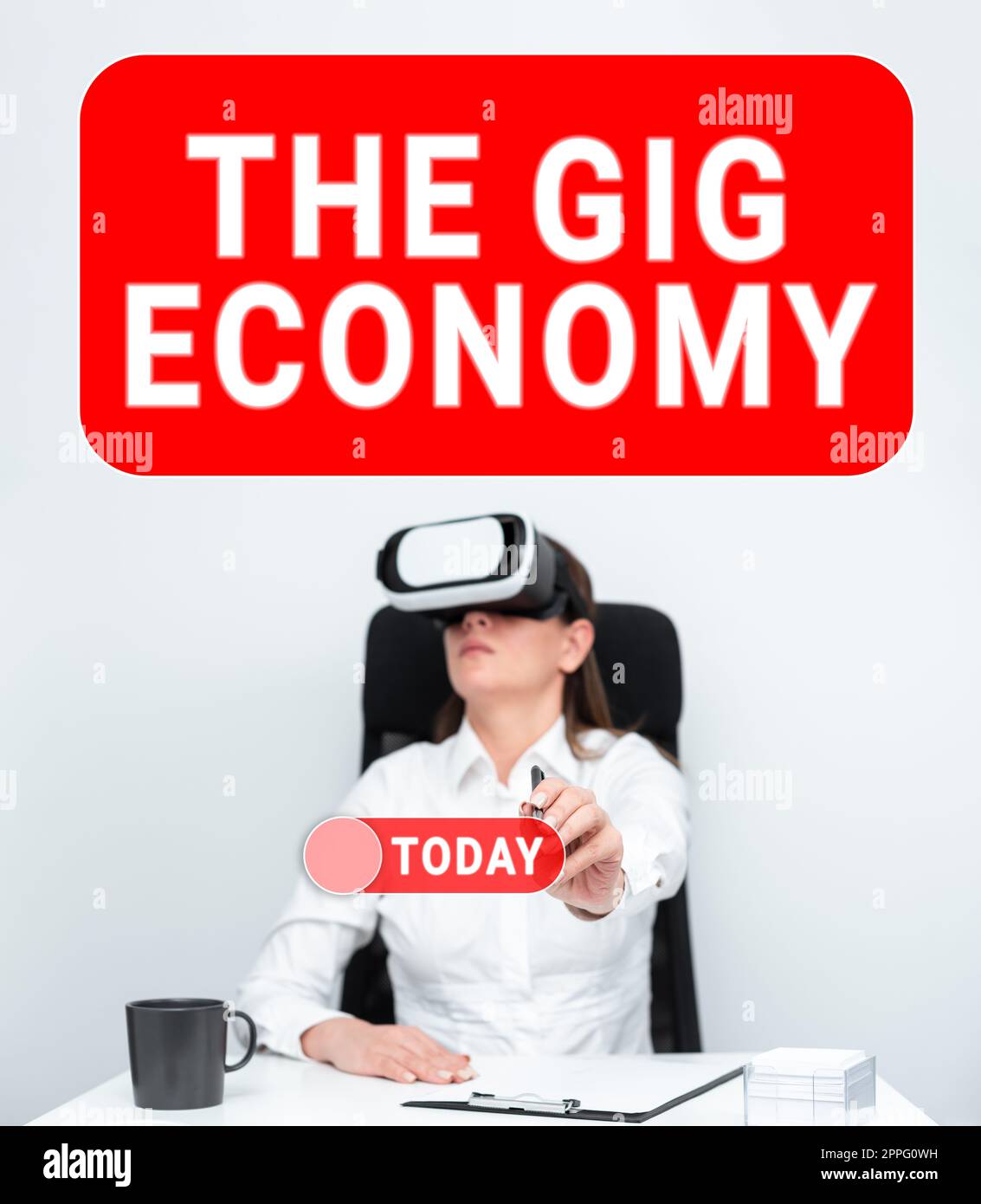 Scrittura visualizzazione testo The Gig Economy. Concetto Internet mercato dei contratti a breve termine lavoro libero professionista temporaneo Foto Stock