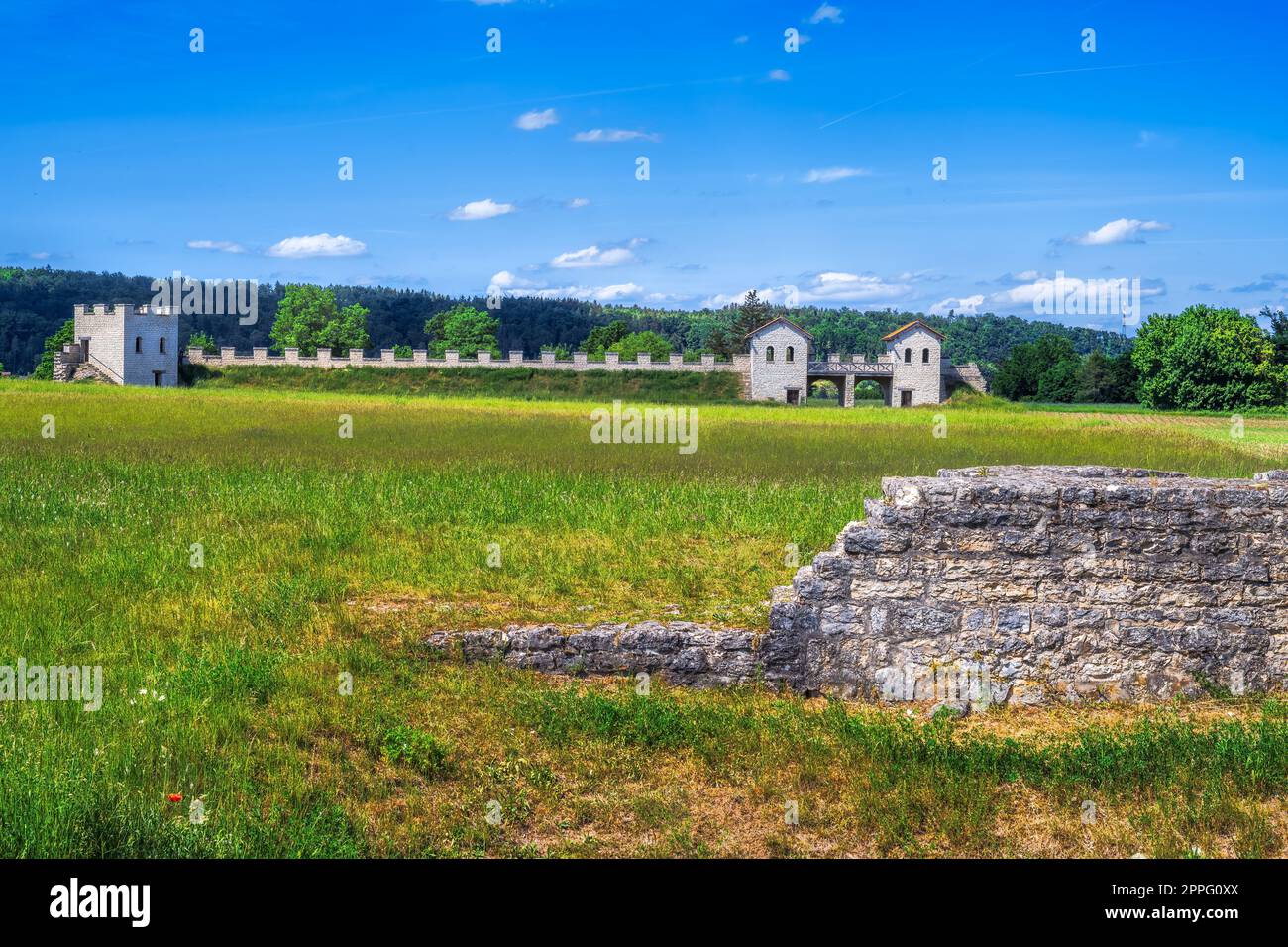 Rovine dello storico forte romano Foto Stock