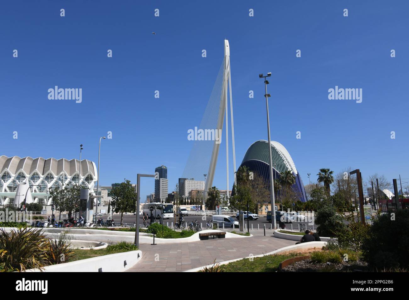 Vista sulla città, facciate di Valencia, provincia di Valencia, Spagna, marzo 2023 Foto Stock