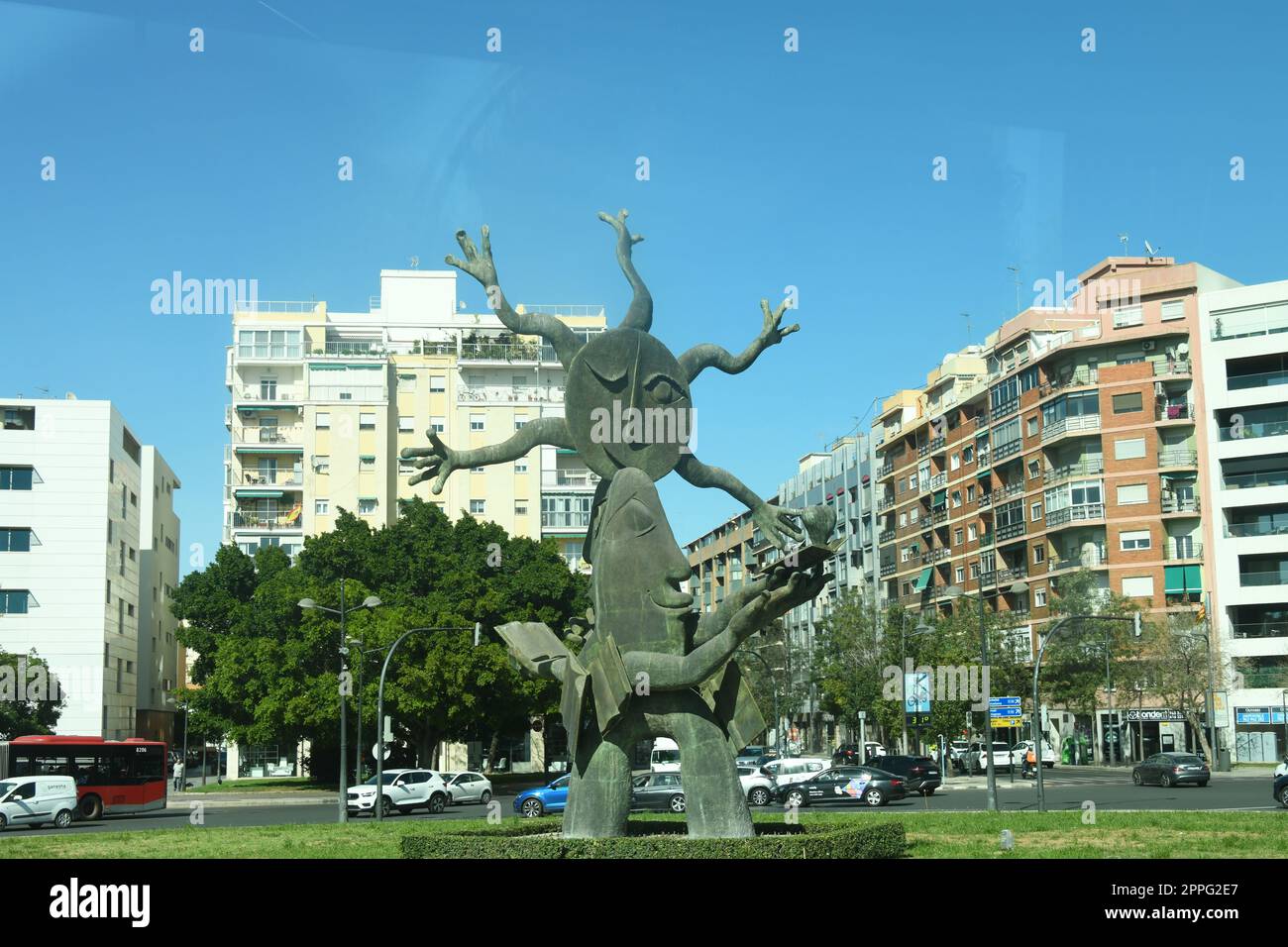 Vista sulla città, facciate di Valencia, provincia di Valencia, Spagna, marzo 2023 Foto Stock