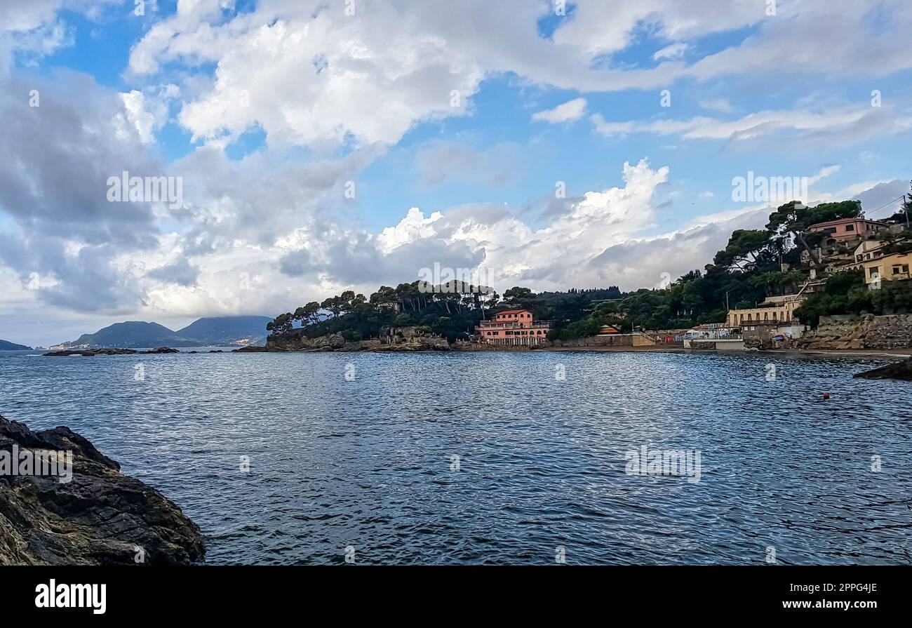 Mar Ligure a Tellaro, cinque Terre, Liguria, Italia Foto Stock