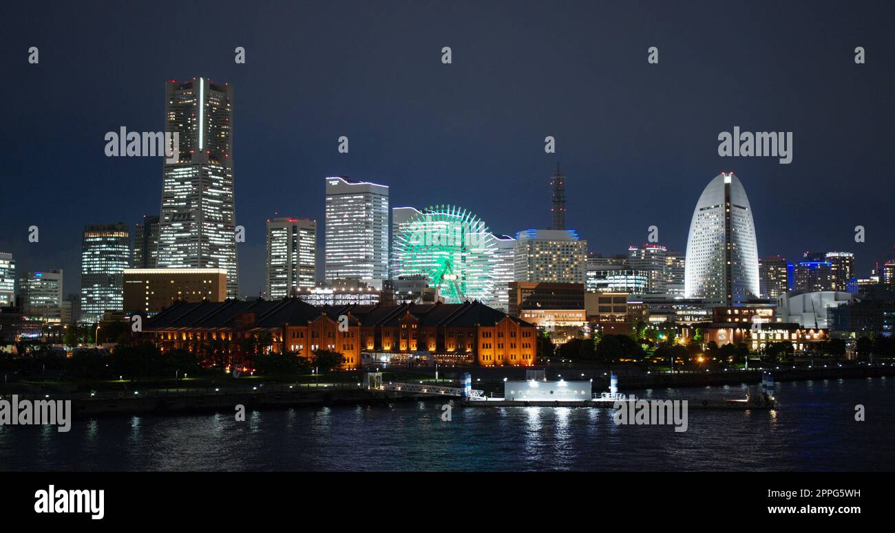 Yokohama, Hong Kong 09 luglio 2019: Città di Yokohama di notte Foto Stock