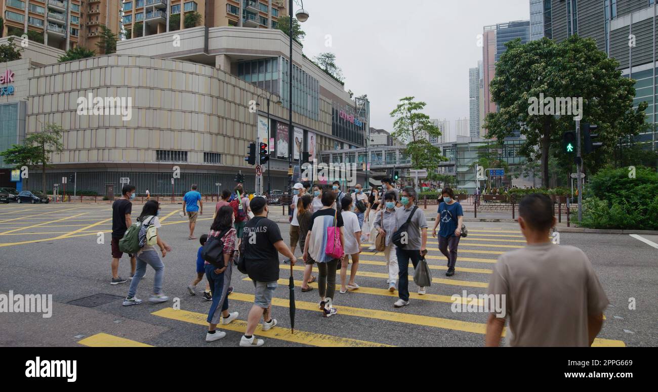 Tsuen wan, Hong Kong 19 luglio 2021: Via della città di Hong Kong Foto Stock