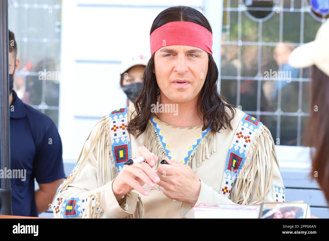 Alexander Klaws, sessione autografa del Karl May Festival, zona pedonale, Bad Segeberg, 06.08.2022 Foto Stock