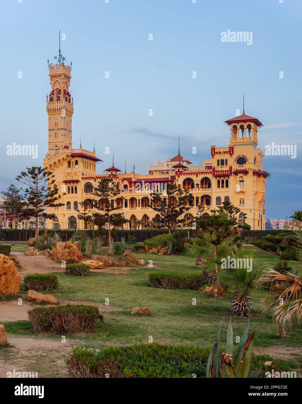 Palazzo reale nel parco pubblico di Montaza, Alessandria, Egitto Foto Stock