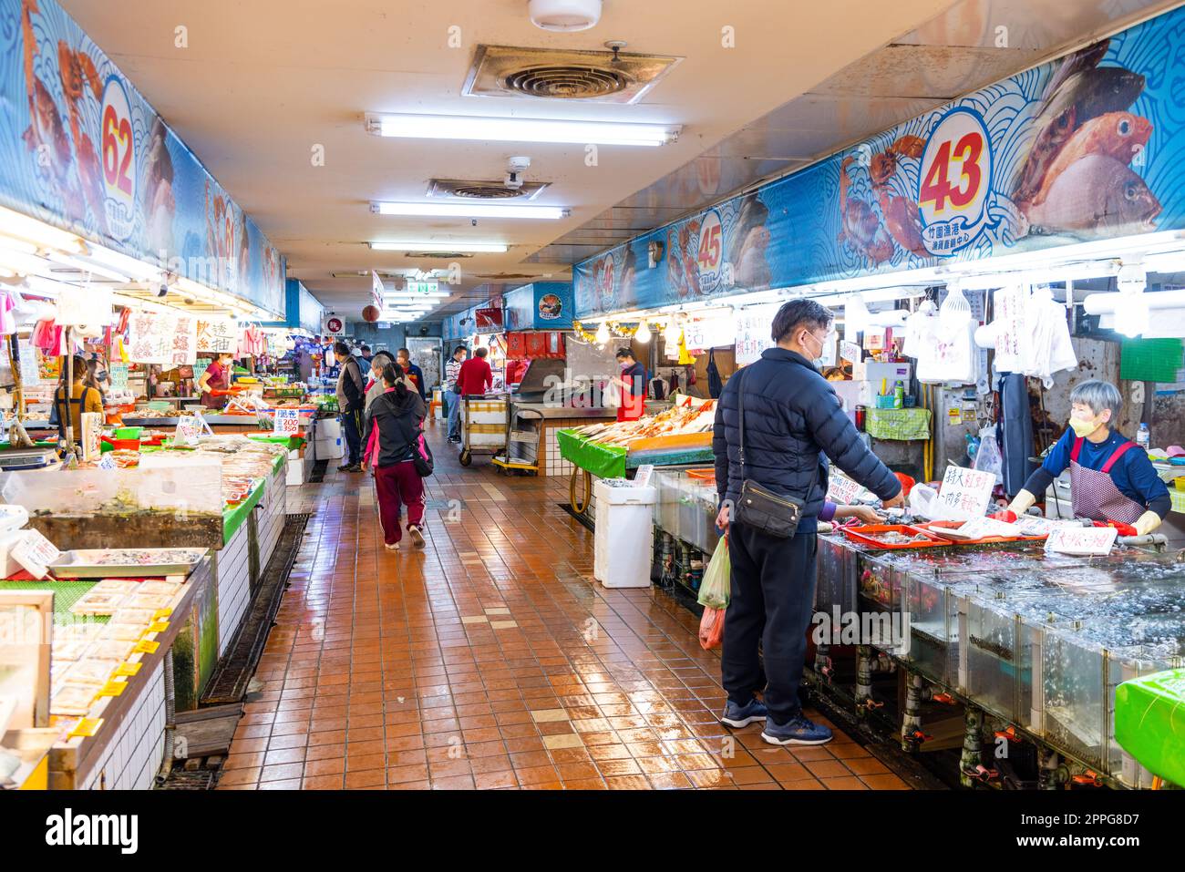 Taoyuan, Taiwan 20 aprile 2022: Porto ittico di Zhuwei Foto Stock