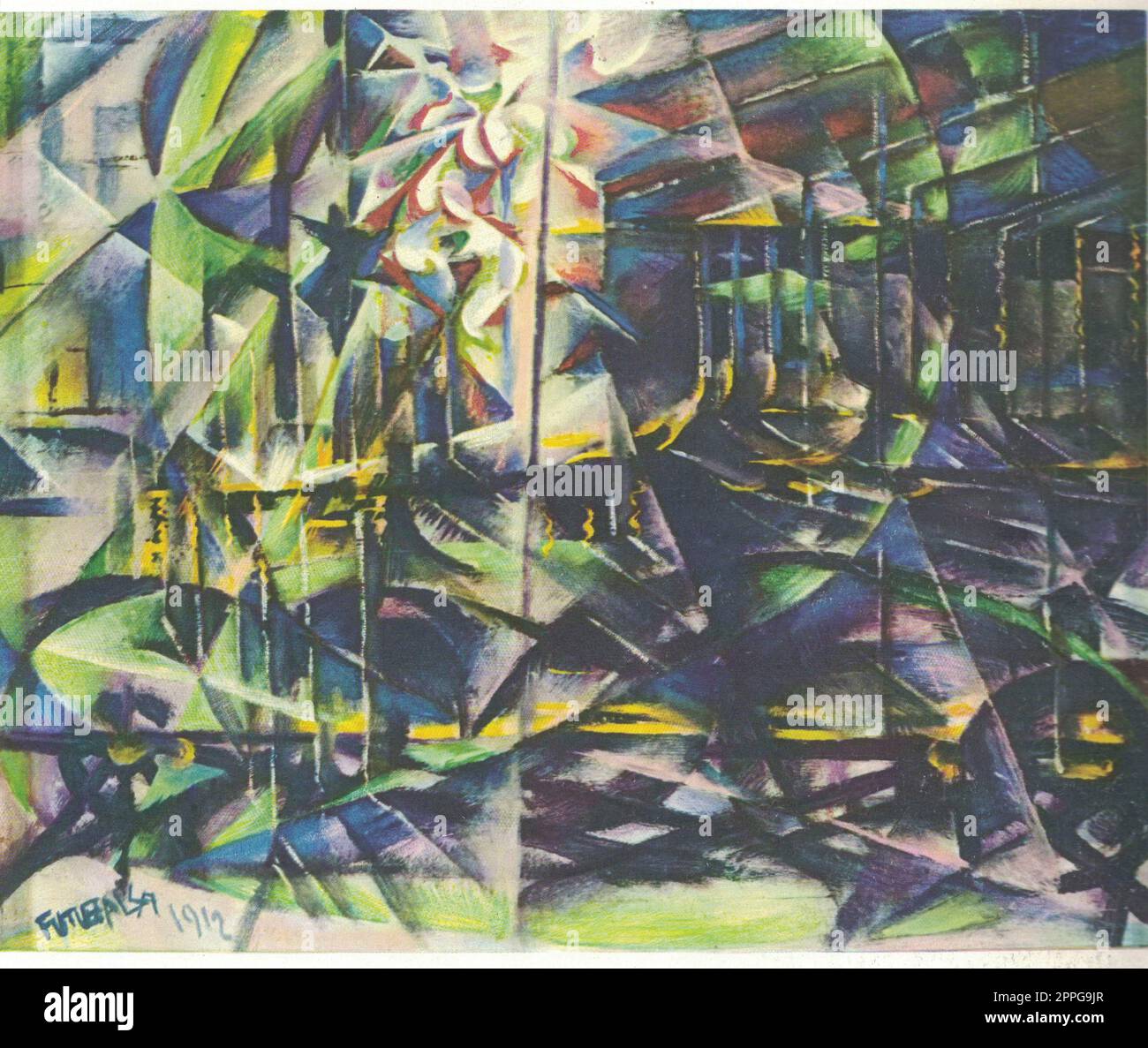 Speeding Automobile, 1912, olio su legno. Dipinto di Giacomo balla. Foto Stock