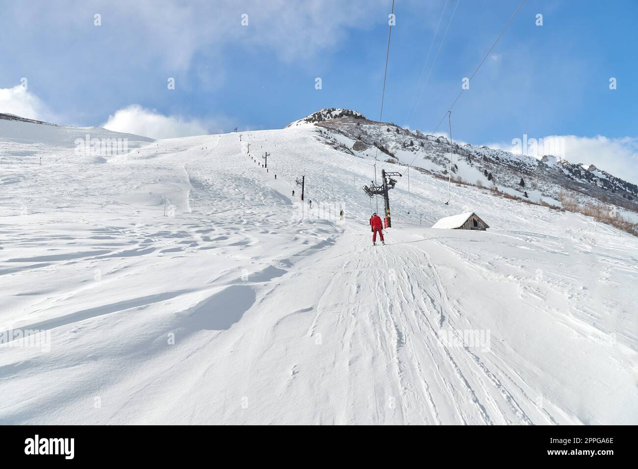 Traino skilift Foto Stock