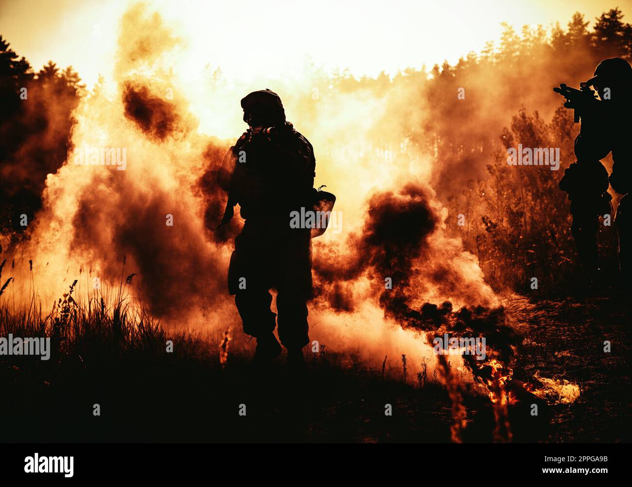 Marines americani in azione Foto Stock