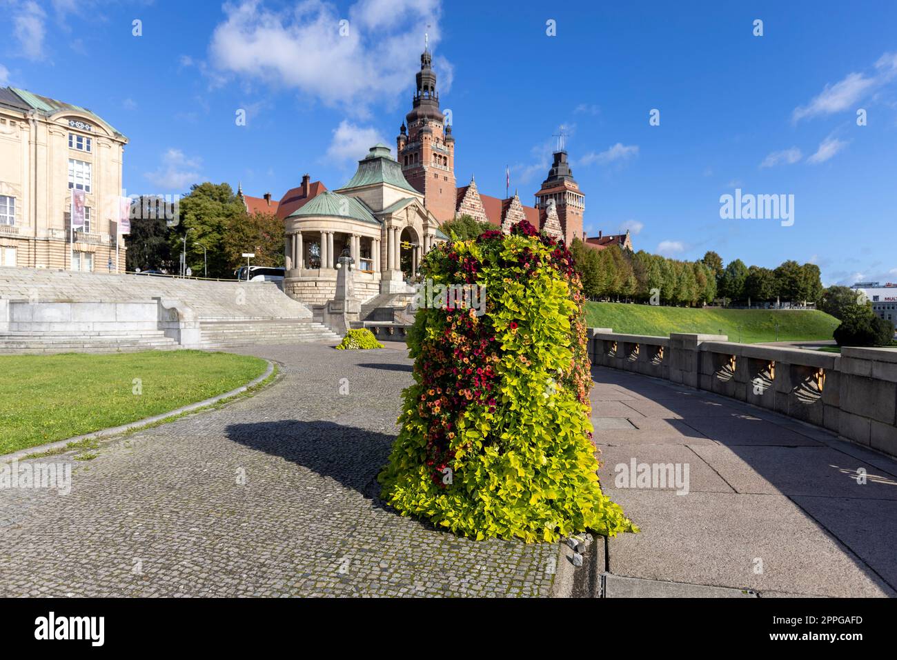 Chrobry Embankment, (Hakena Terrace), Szczecin Voivodato e North Rotunda, Szczecin, Polonia Foto Stock