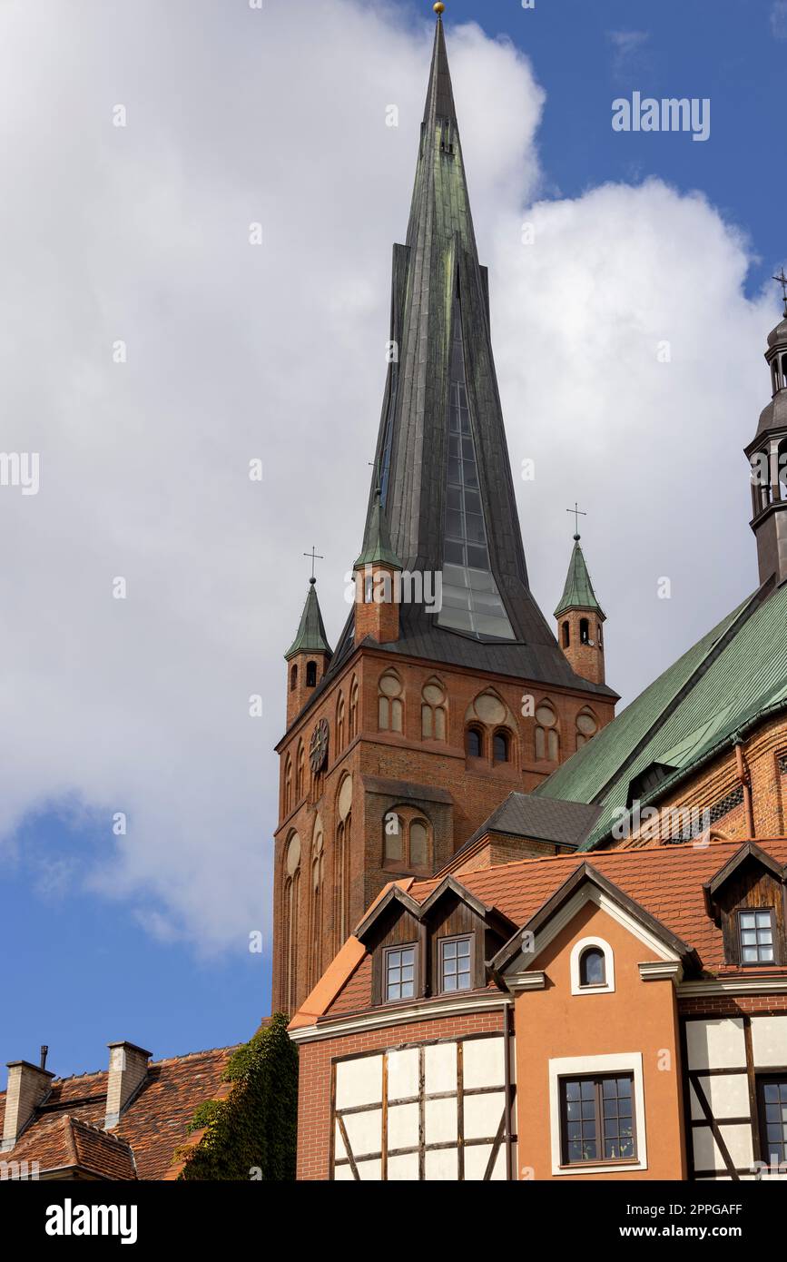Cattedrale di Stettino, la seconda chiesa più alta della Polonia, Stettino, Polonia Foto Stock