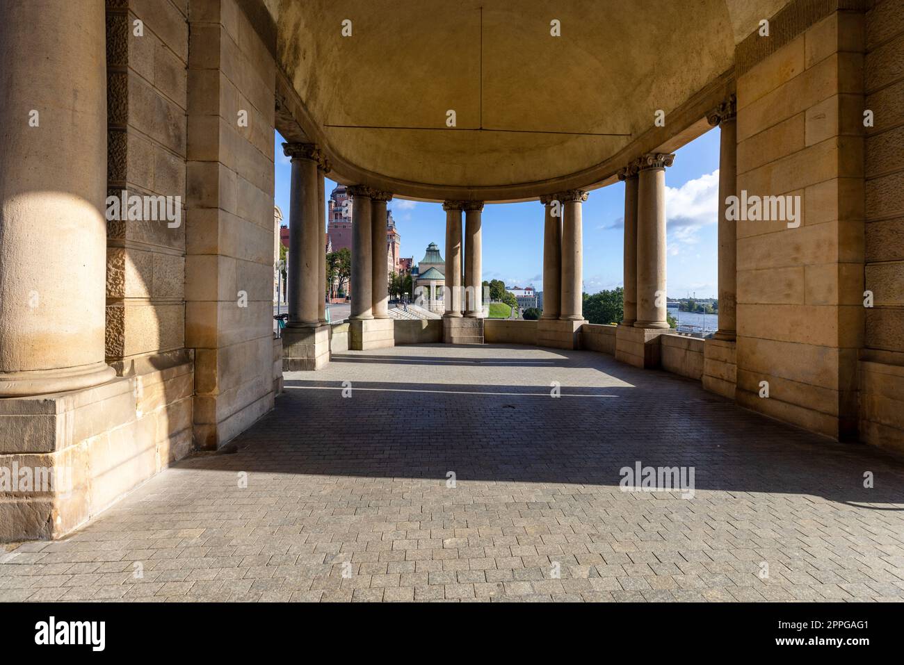 Chrobry Embankment, (Hakena Terrace), Szczecin Voivodato e North Rotunda, Szczecin, Polonia Foto Stock
