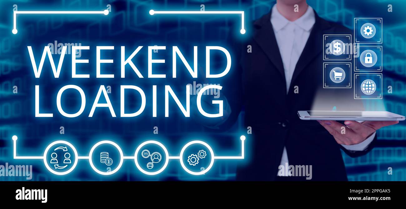 Scrittura a mano del testo fare clic su Condividi. Approccio d'affari a partire da Venerdì festa relax Happy Time riposo Vacanze Foto Stock