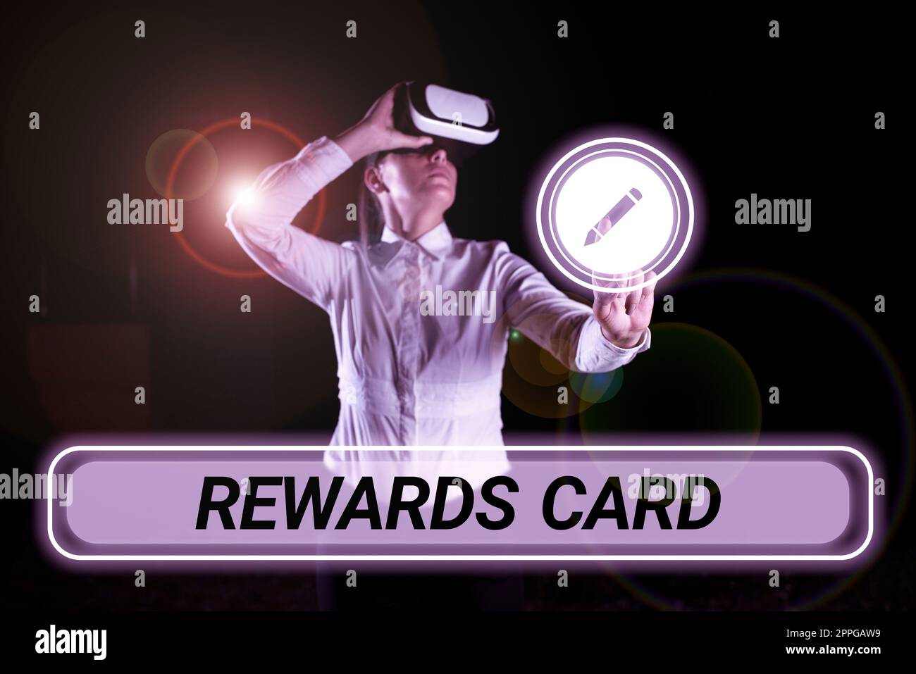 Carta Rewards segno di scrittura a mano. Word written on Help guadagnare punti in denaro miglia da incentivi per gli acquisti giornalieri Foto Stock