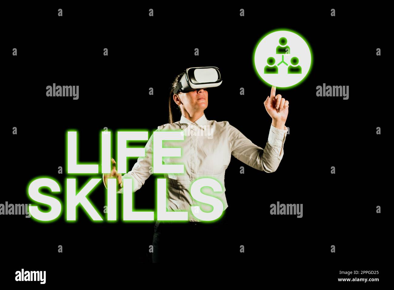 Ispirazione che mostra le abilità di vita del segno. Parola per quello è necessaria o desiderabile la piena partecipazione al quotidiano Foto Stock