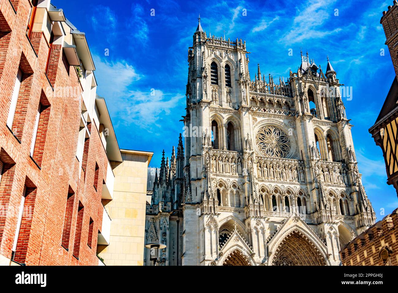 La Basilica Cattedrale di nostra Signora di Amiens, Francia Foto Stock