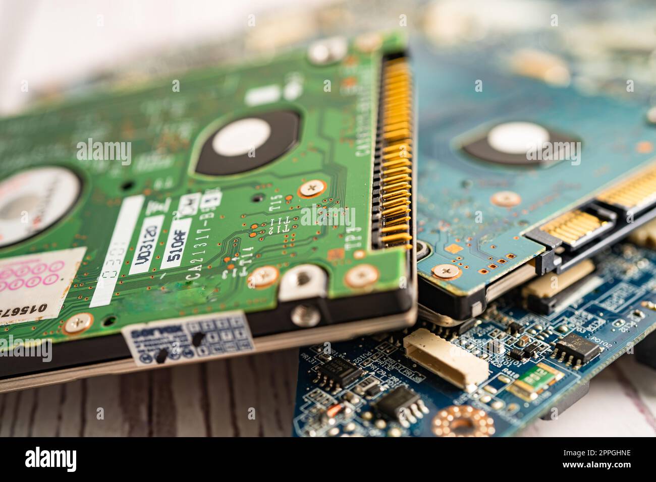 scheda madre microcircuito tecnologia elettronica per computer, hardware, telefono cellulare, aggiornamento, concetto di pulizia. Foto Stock