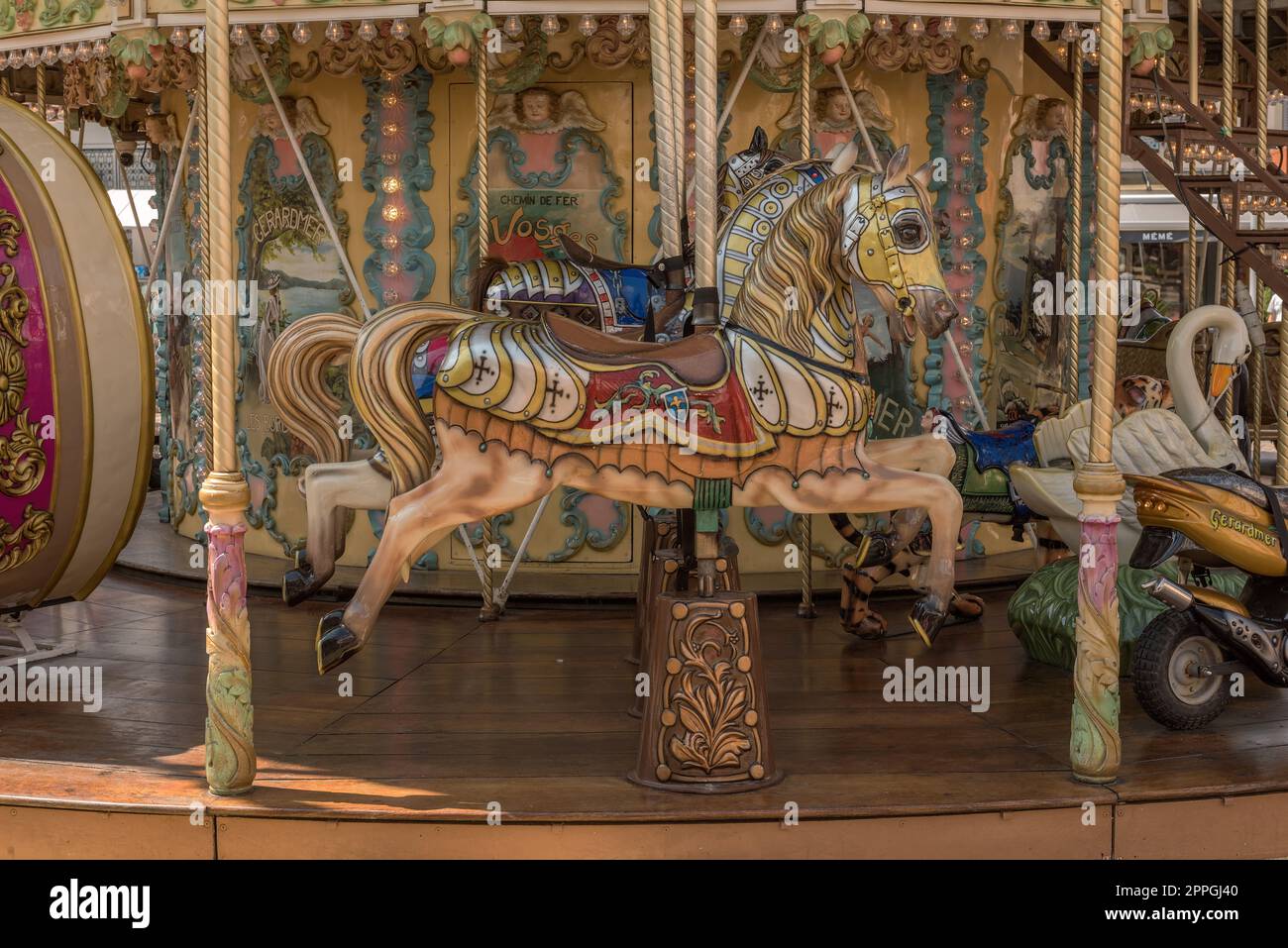 Carosello tradizionale francese, Gerardmer, Grand Est, Francia Foto Stock