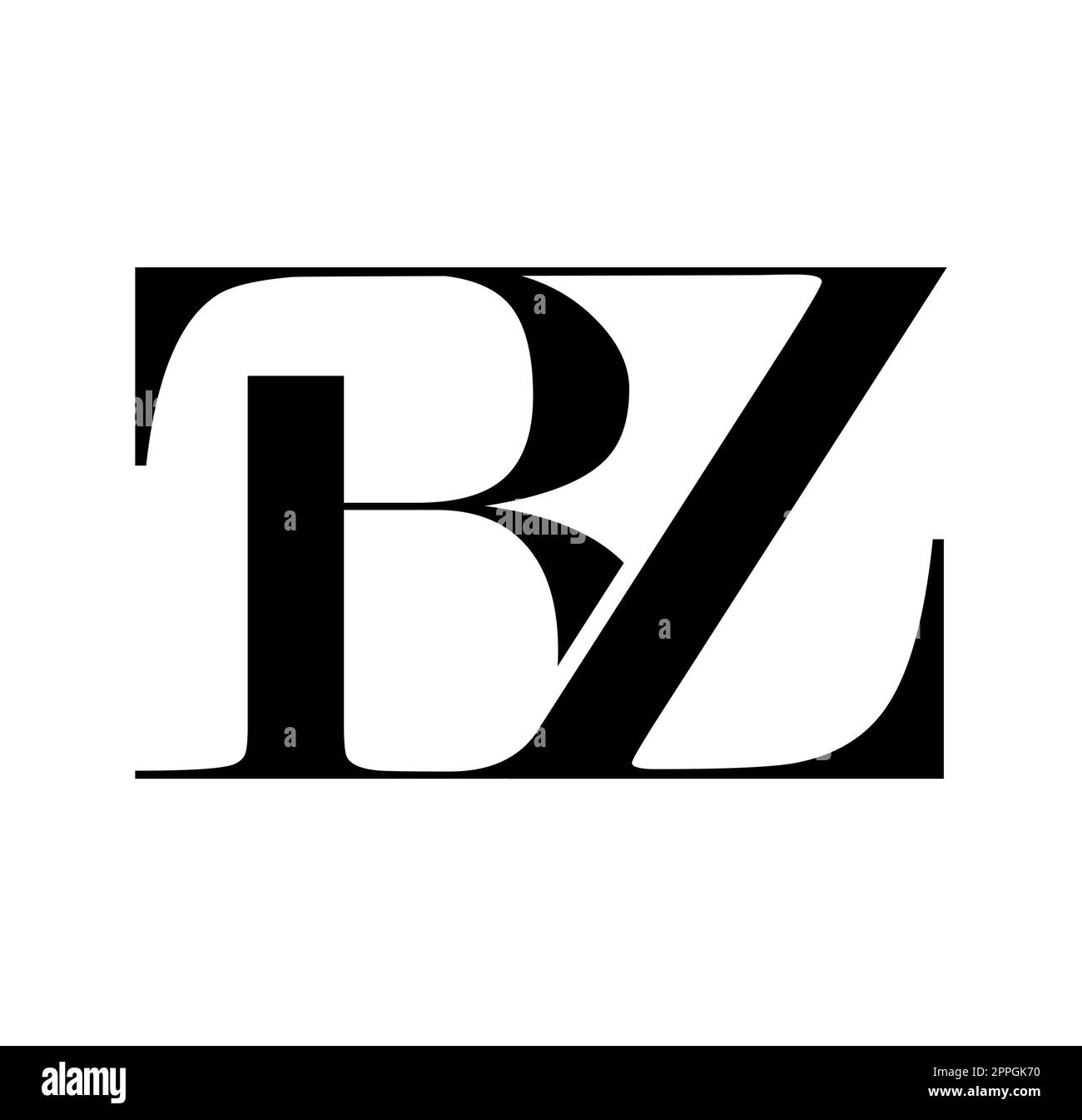 Monogramma Logo Vector Initial Letters BZ Illustrazione Vettoriale